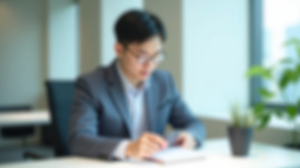 Person sitting peacefully at desk, phone turned away, with focused expression demonstrating mindful presence and concentration