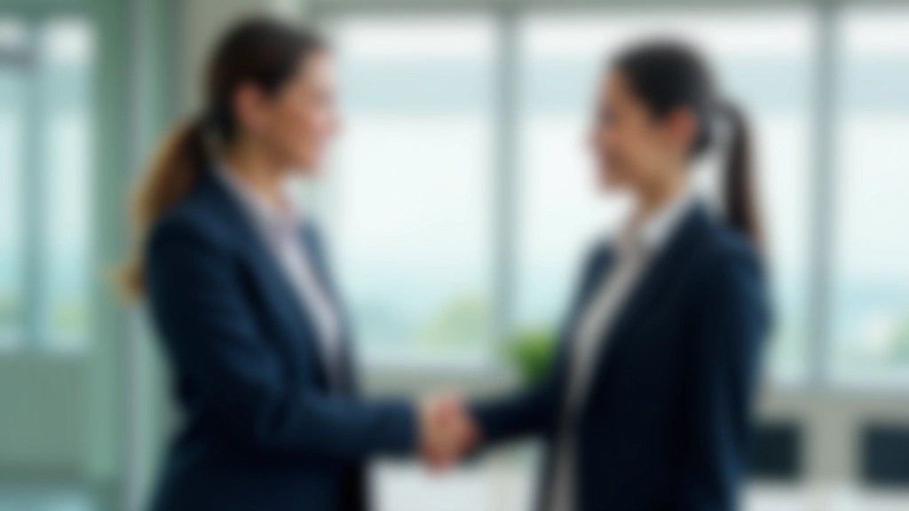 Two people shaking hands with genuine smiles, representing trust and positive relationship built through authentic communication